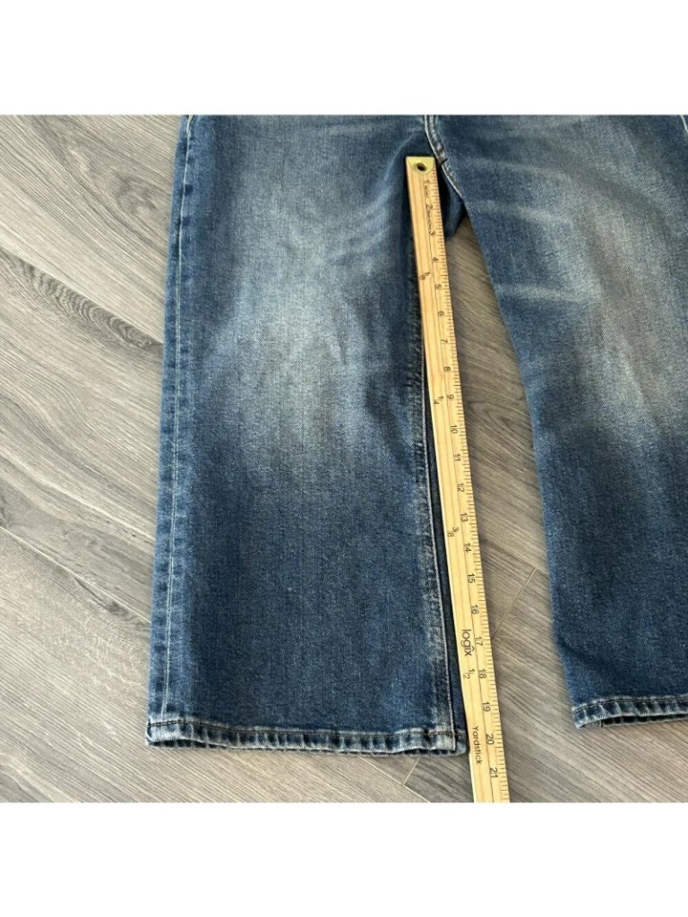 RE/DONE Jeans Womens 28 Fits 30 Blue Super Crop Flare Relaxed Distressed Boho - Picture 9 of 13
